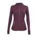 Women's Gold Zipper Jacket Top Slim Fit Stand Collar Quick Drying Elastic Fitness Running Yoga Wear_ecoleips.com