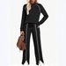 Women's Autumn Winter Long Sleeve Top Wide Leg Pants Casual Suit Sports_ecoleips.com
