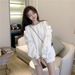 Bow-tie Off-shoulder Sweatshirt Women, 2025 New Loose Fit, Slimming, Casual Style, High-end Feel, Mid-length, Plus-size_ecoleips.com