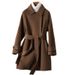Luxury Double-Faced Wool Coat For Women - Oversized Mid-Length Trench Coat, 100% Pure Wool, Handcrafted, Belted Waist, Workwear & Casual Elegance_ecoleips.com