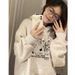 Women's Printed Hooded Sweatshirt Fleece Lined Thick Coat Autumn Winter Heavyweight Couple Style New National Trend 2025_ecoleips.com