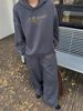 Women's Letter Print Hoodie Set, Long Sleeve Pullover Sweatshirt And Elastic Waist Pants_ecoleips.com