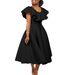 Women's Clothing Temperament Elegant Ruffled Large Skirt Banquet Dress_ecoleips.com
