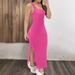 Women's Clothing Women's Sexy Backless Halter Knitted Dress Style Spring Summer Design Slit Detail For Formal & Casual_ecoleips.com