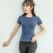 Women's Clothing Slim Fit Yoga Clothes Fitness Tight Fit Running Sweat Absorbent Quick Dry Clothes Slim Fit Tight Fit Yoga Short Sleeve T Shirt_ecoleips.com
