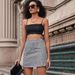 Aria Basics Aria Basics In-stock European And American TK New Houndstooth Elegant Bodycon High-waisted Short Skirt_ecoleips.com