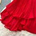 Women's Summer Vacation Outfit Soft Chiffon Camisole Top With Three Dimensional Floral Print High Waisted Pleated Skirt Casual Knee-Length Set_ecoleips.com