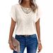 2026 European And American Spring Summer New Style Independent Station Lace Patchwork Short Sleeve T-Shirt In_ecoleips.com