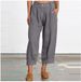 Women's Clothing Women's Plus Size Loose Trousers Style Cotton Linen Solid Color Cropped Casual Pants For Formal & Casual For Women_ecoleips.com