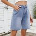 Women's Clothing Washed Straight Casual Edge Denim Shorts Women's Trend_ecoleips.com