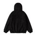 girl Reversible Color-Block Fuzzy Striped Hooded Cotton Jacket For Women, Lazy Style, Loose Fit, Versatile, Thickened, Warm,_ecoleips.com