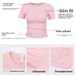Spring And Summer Seamless Knitted Slim Sports Short-sleeved T-shirt Women's Elastic Tight Top Waist Yoga Clothes_ecoleips.com