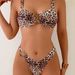 Women's Halter Neck Low Waisted Sexy Solid Color Two Piece Bikini Set With Large Metal Wire Laces For Beach And Holiday._ecoleips.com