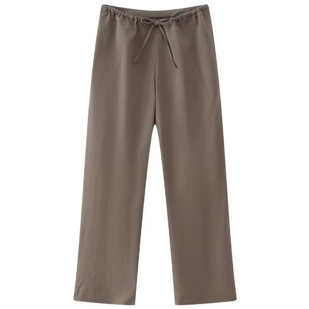 Cross-Border Satin For Women Summer Two-Piece Set Casual Fashion High-End European And American Style Export Long Pants_ecoleips.com