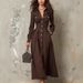 Vintage-Inspired A-Line Dress With Waist Seam Detailing – Long Sleeve Retro Dress For Women (S-XL)_ecoleips.com