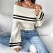Women's Off Shoulder Cropped Knit Sweater With Bell Sleeves - Sexy Streetwear Top For Summer - White Fashion Trends_ecoleips.com