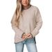 "Split Hem Sweater – Classic Crewneck (Light Khaki/Green/Charcoal) | Effortless Layering"_ecoleips.com