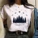 New Women's Plus-size Casual Base Shirt With Lunar Eclipse Print, Short-sleeved Top For Women_ecoleips.com