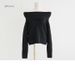 Elegant Off-Shoulder Knit Sweater For Women - Soft Cotton Blend, Long Sleeve, Crew Neck, Stretchable & Comfortable, Versatile Casual Wear_ecoleips.com