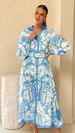 Women's Clothing Linen Loose Casual Belt Waist Puff Sleeve Dress_ecoleips.com