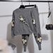 Floral Knit Sweater & Skinny Pants Set – Elegant Two-Piece Outfit (S-XL) | Korean-Inspired Chic_ecoleips.com