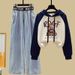 Women's Clothing Raglan Contrast Hooded Sweatshirt Top With Loose Slim Wide Leg Mopping Pants_ecoleips.com
