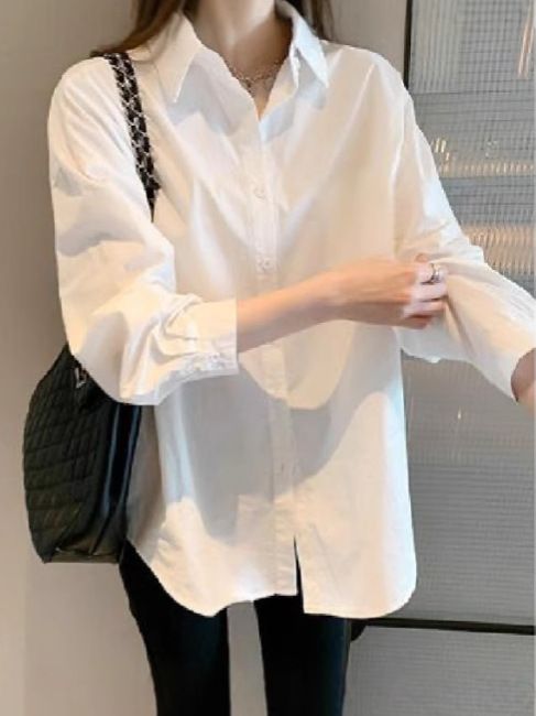 White Shirt Women's 2026 New Korean Version Of The Design Sense Niche Foreign Style Top Wear Versatile Casual Shirt_ecoleips.com