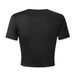 Trendy Women's Cropped Graphic Tee – Knot Letter Print Short Sleeve Top, Stretchy Polyester, Streetwear Style (Xs-Xl, Black)_ecoleips.com