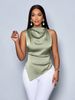 Women's Clothing Women's Summer Asymmetrical Satin Shirt Unique Design Blouse Fashion Top For Formal & Casual For Women_ecoleips.com