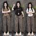 Women's Clothing Women's Summer Fashion Two Piece Set Embroidered Letter Loose Slimming Wide Leg Pants With Short Sleeve Lace Top_ecoleips.com