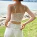 Lace Trim Bralette Top Women's Camisole V-Neck Smocked Back Strappy Tanks And Camis Summer Outfit Teen-girl Barbiecore Aesthetic_ecoleips.com