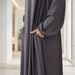 Cross-border Middle Eastern Women's Clothing, Dubai Robe, Turkish Skirt, Abaya, Solid Color Zippered Long Dress, Arab_ecoleips.com