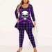 Yoga Outfit With A High-end Feel For Women, Slimming Form-fitting, Long-sleeved And Long-pants Graffiti Style Set_ecoleips.com