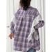 Women's Plaid Shirts, Women's Autumn And Winter Lace Long-Sleeved Tops, Plaid Shirts Over Them_ecoleips.com