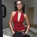 European And American INS Style 2025 Summer New Fashion Versatile Solid Color Halter V-Neck Backless Slim Fit Camisole_ecoleips.com