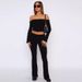 Women's Clothing Women's Slim Fit Low Waist Flared Pants Solid Color Comfortable Fashion European American Style_ecoleips.com