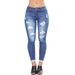Women's Clothing Slim Hip lifting Skinny Jeans Slim Nine point _ecoleips.com