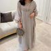 European And American Fashion Tassel Solid Color Bat Sleeve Long Distance Running Women's Clothing Dress Female_ecoleips.com