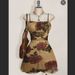 Retro Maple Leaf Print Women's Dress Ruffled Detail for Valentine's Day Wedding Season Vacation Back to School Cross Border E Commerce_ecoleips.com