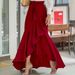 K Women's Plaid Mermaid Half Skirt With Ruffled Edges, Irregular Hem, High Waist, Casual Umbrella Wrapped Long Skirt_ecoleips.com