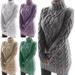 Women’s Chunky Knit Turtleneck Sweater Dress – Oversized Cable Stitch, Double-Layered Collar, Warm & Stylish (S-3XL, 4 Colors)_ecoleips.com