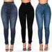 Women's Clothing High Waist Elastic Fashion Slim Hip Jeans Skinny Pants_ecoleips.com