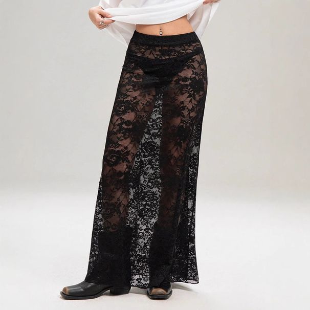 High-Waisted Long Skirt For Women Sexy Lace Street Fashion Summer Hot Selling Versatile Fashion Skirt_ecoleips.com
