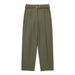 Suitable For All Seasons 2024 Summer New Women's Casual Versatile High-Waisted Linen Blend Belted Straight-Leg Pants_ecoleips.com