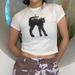 Summer New Trendy Slim Fit Versatile Black Cat Print Short T-Shirt For Women_ecoleips.com