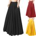 Women's A-Line Pleated Skirt – Stretchy Waistband & Flowy Mid-Length Design | Versatile Solid Colors For Casual & Office Wear_ecoleips.com