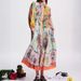 Women's Clothing New Printed Fashion Long Sleeved Puff Sleeves Lace Up Big Swing Dress_ecoleips.com