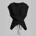 2026 Niche Slim-fit Versatile Short-sleeve T-shirt, New Summer Style, Cross-tie Hem Cropped Top_ecoleips.com