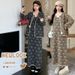 Autumn Winter New Korean Fashion Lace-Up 2-Piece Printed Maternity Dress_ecoleips.com