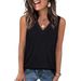 Women's Clothing V Neck Casual Loose Summer New Solid Color Vest Sleeveless Shirt_ecoleips.com